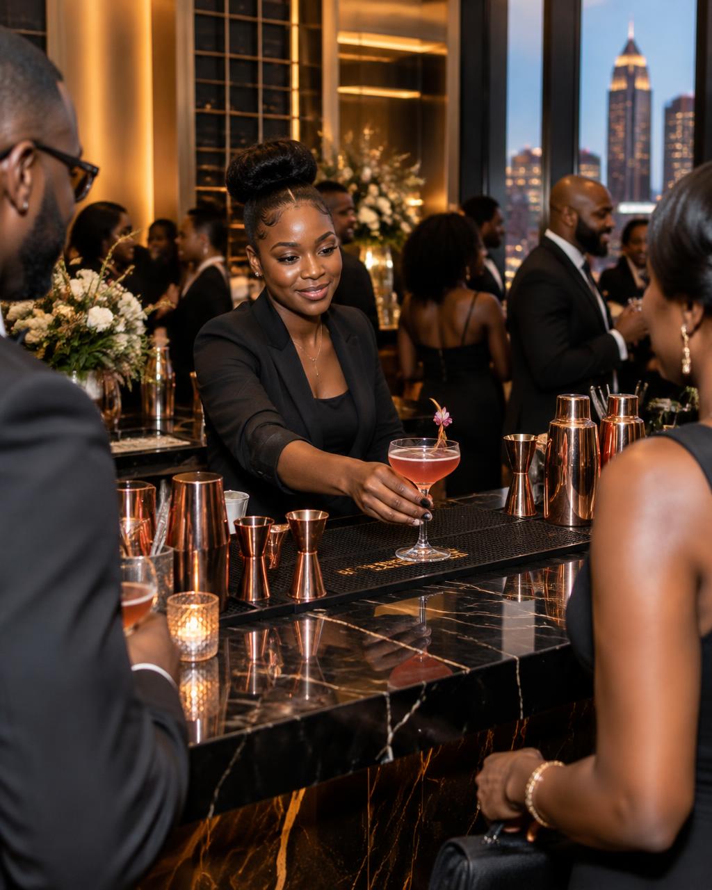 Corporate Events celebration with elegant cocktails